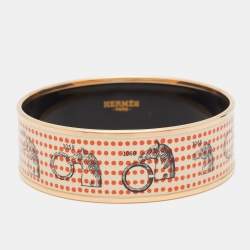 Hermès Orange Manufacture de Boucleries Bangle Bracelet