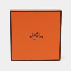 Pre Owned Hermès Clic H Blue Enamel Rose Gold Plated Narrow Bracelet