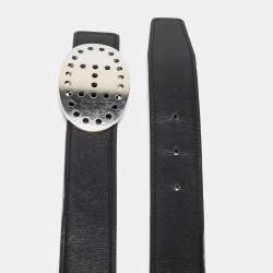 Hermes Gold/Black Box and Clemence Leather Mirage Reversible Belt 85CM