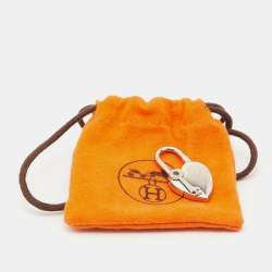 Hermes Cadena Heart Silver Tone Lock Bag Charm