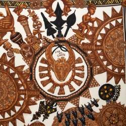 Hermes Orange  L'or Des Chefs Silk Scarf