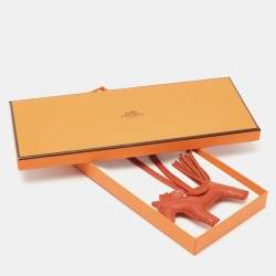 Hermes Cuivre Milo Leather Rodeo Bag Charm PM