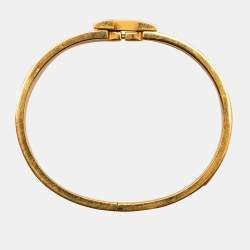 Hermes Clic H Orange Enamel Gold Plated Narrow Bracelet