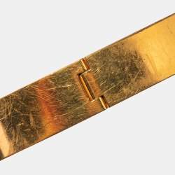 Hermes Clic H Orange Enamel Gold Plated Narrow Bracelet