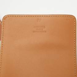 Pre Owned Hermes Tan/White Leather Waist Belt Size 75CM