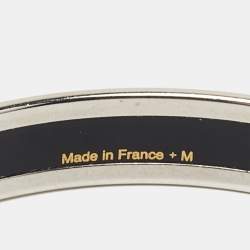  Hermès 'Confettis D'Ex Libris' Enamel Palladium Plated Bangle Bracelet
