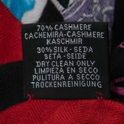 Hermes Multicolor Tout En Carre Losange Cashmere Silk Scarf