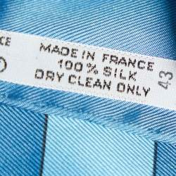 Pre Owned Hermes Blue Brise De Charme Printed Silk Square Scarf