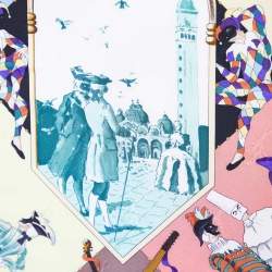 Pre Owned Hermes Multicolor Le Carnaval de Denise Printed Silk Square Scarf