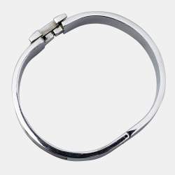 Hermes Clic H Brown Enamel Palladium Plated Bracelet
