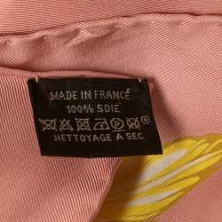 Pre Owned Hermès Salmon Pink Danse Pacifique Silk Scarf