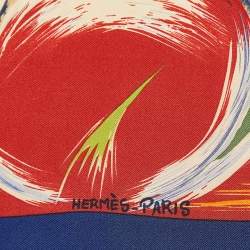 Hermes Multicolor La Tour Eiffel Sénvole Printed Silk Square Scarf
