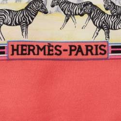 Hermes Pink Tropiques Silk Square Scarf