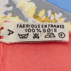 Hermes Pink Tropiques Silk Square Scarf