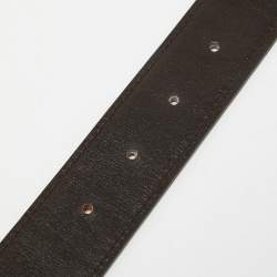 Hermes Orange/Chocolat Togo and Box Leather H Buckle Reversible Belt 100CM