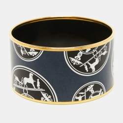 Hermes Confettis d'Ex Libris Enamel Extra Wide Bracelet