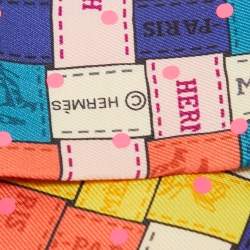 Pre Owned Hermès Multicolor Bolduc Au Carre Silk Twilly