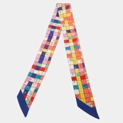 Hermès Multicolor Bolduc Au Carre Silk Twilly