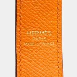 Hermes Apricot/Rose Azalee/Gold Epsom Leather Tressage De Cuir Bag Strap