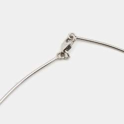 Hermes Silver/Pink Enamel Cage d'H Cube Pendant Necklace
