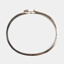 Hermes Clic H Orange Enamel Palladium Plated Narrow Bracelet