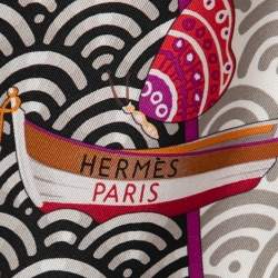 Hermes Multicolor Bateau Fleuri Silk Square Scarf