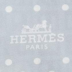 Hermes Grey/Menthol Cut Lettres Et Pois Silk Maxi Twilly 