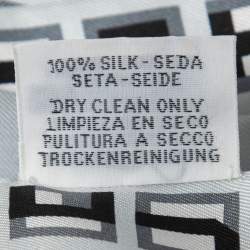 Hermes Grey/Menthol Cut Lettres Et Pois Silk Maxi Twilly 