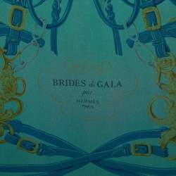 Hermes Green Brides Et Gala Printed Silk Dip Dye Scarf