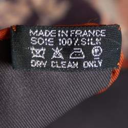 Hermes Brown Kelly En Caleche Printed Silk Square Scarf