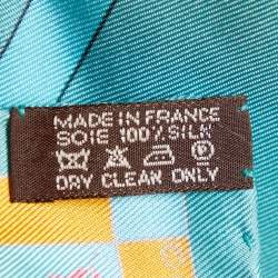 Pre Owned Hermes Green Fantaisies Indiennes Printed Silk Square Handkerchief