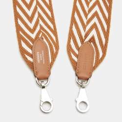 مملوكة مسبقًا Hermes Gold/Ecru Canvas and Swift Leather Sangle Cavale Shoulder Bag Strap