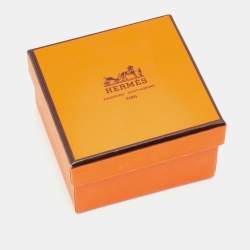 Pre Owned Hermes Pousse Pousse Brown Leather Gold Plated Bracelet