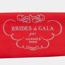 Hermes Red Printed Silk Twilly