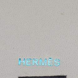Pre Owned Hermes Blue & Silver Patterned Leather Silver Chain Bag Charm
