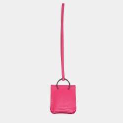 Hermes Rose Mexico Lambskin and Swift Leather Milo Bag Charm