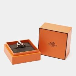 Hermes Echappee Sterling Silver Medium Model Ring Size 51
