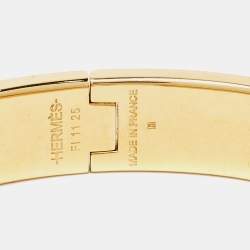 Hermes Clic H Orange Enamel Gold Tone Bracelet