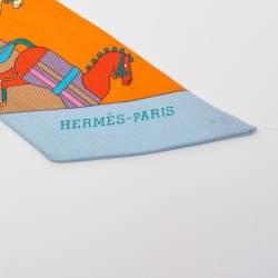 Pre Owned Hermes Multicolor Rocabar Silk Twilly Scarf