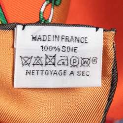 Hermes Caramel/Rouge Cavalcades Silk Scarf