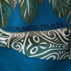 Hermes Bleu Canard Danse Pacifique Silk Scarf