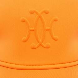Pre Owned Hermes Orange H Embossed Neobain Atlantic Cap S