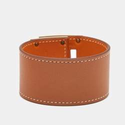 Hermes Kelly Dog  Leather Gold Tone Bracelet