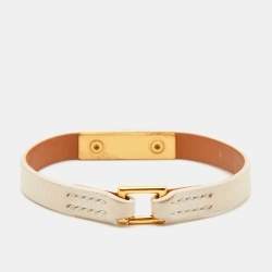 Hermes Kelly Mini II Leather Gold Tone Bracelet