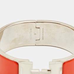 Hermes Clic Clac H Bicolor Enamel Palladium Plated Wide Bracelet