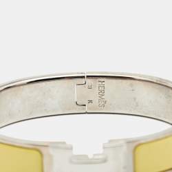 Hermes Clic H Yellow Enamel Palladium Plated Narrow Bracelet 
