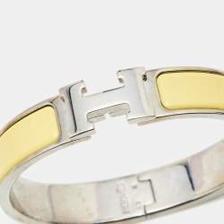 Hermes Clic H Yellow Enamel Palladium Plated Narrow Bracelet 