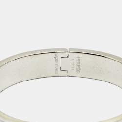 Hermes Clic H White Enamel Palladium Plated Bracelet