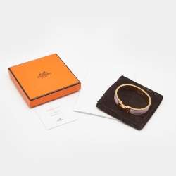 Hermes Clic H Enamel Gold Plated Narrow Bracelet