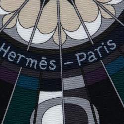 Hermes Multicolor Rose de Compas Silk Scarf
